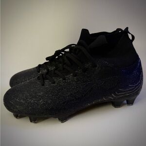 Biawisas 6.5 Black Soccer, Flag FB Cleats Turf/Grass w High Ankle Support NWOB